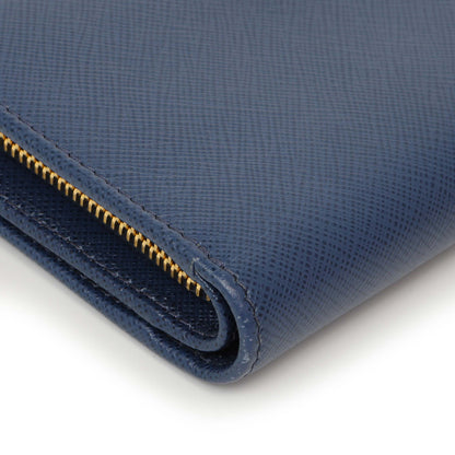 Exclusive Prada Blue Saffiano Small Wallet — Top View