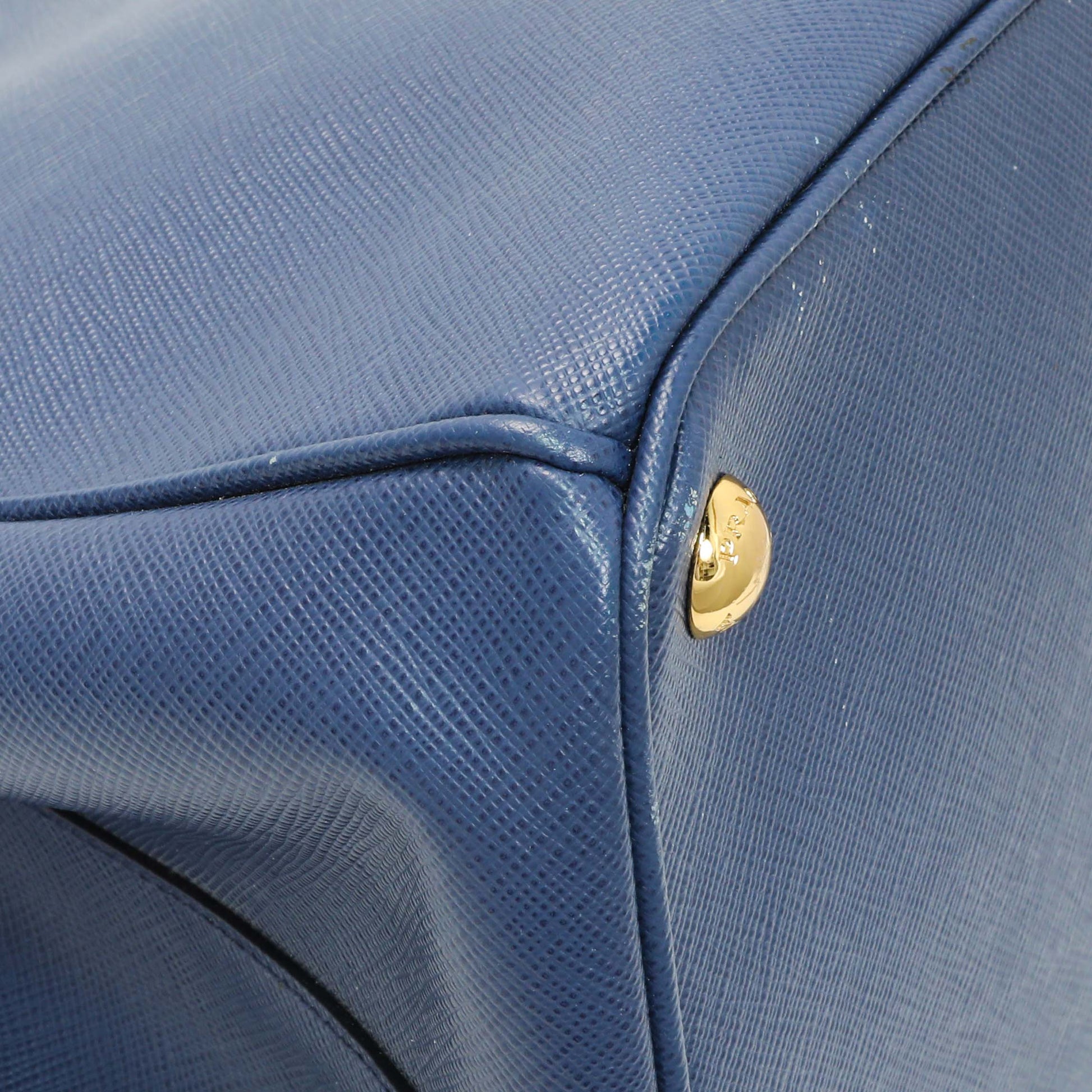 Exclusive Prada Blue Saffiano Medium Galleria Double Zip Tote — Lifestyle View