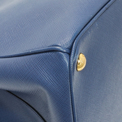 Exclusive Prada Blue Saffiano Medium Galleria Double Zip Tote — Lifestyle View