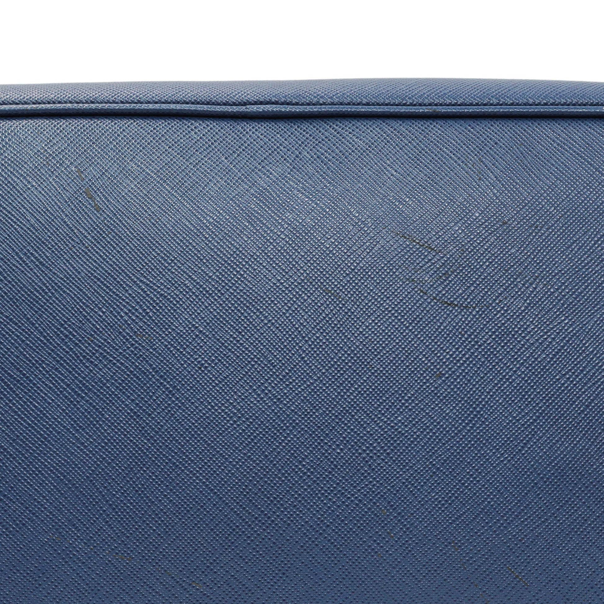 Exclusive Prada Blue Saffiano Medium Galleria Double Zip Tote — Alternate View 11