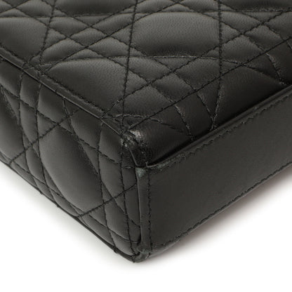 Exclusive Christian Dior Black Lambskin Cannage Medium Lady D-Joy — Top View