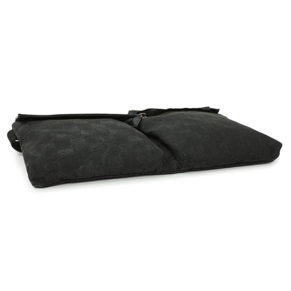 Exclusive Gucci Black GG Monogram Double Pocket Belt Bag — Back View