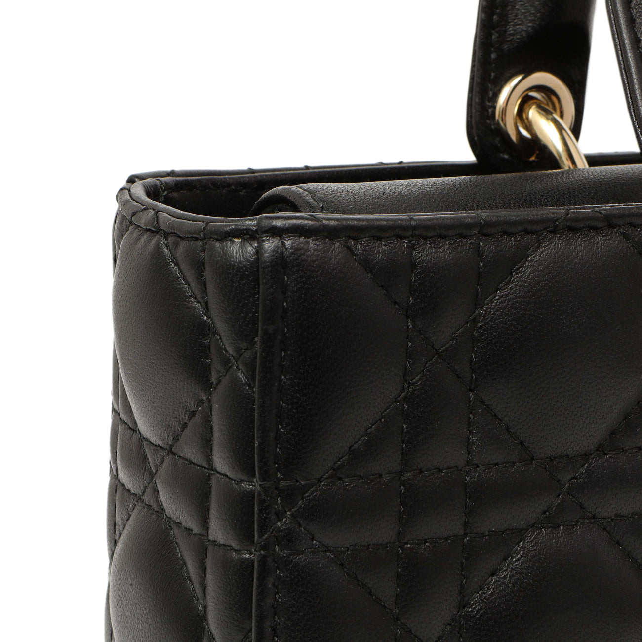 Exclusive Christian Dior Black Lambskin Cannage Medium Lady D-Joy — Alternate View 11