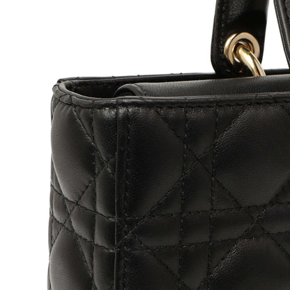 Exclusive Christian Dior Black Lambskin Cannage Medium Lady D-Joy — Alternate View 11