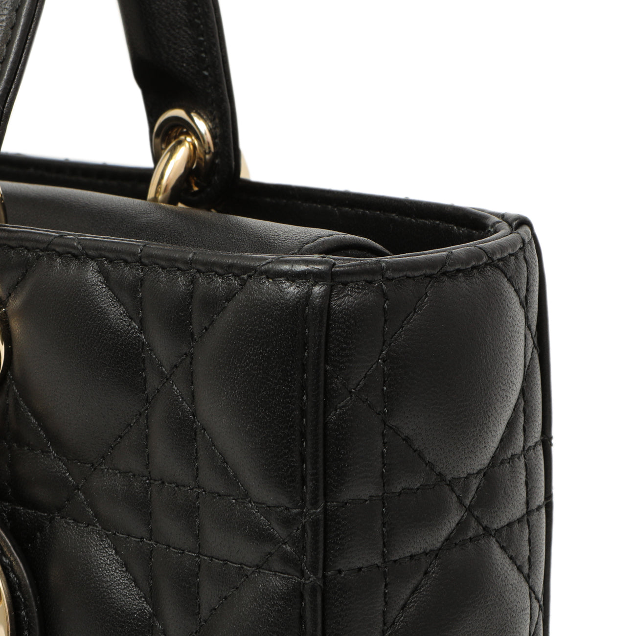 Exclusive Christian Dior Black Lambskin Cannage Medium Lady D-Joy — Alternate View 12