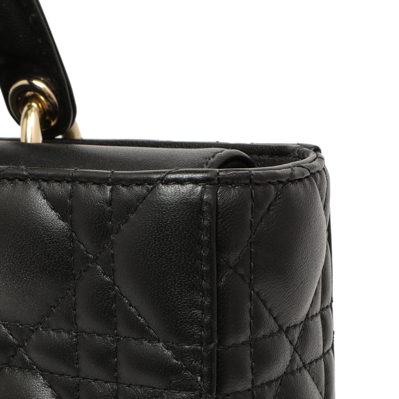 Exclusive Christian Dior Black Lambskin Cannage Medium Lady D-Joy — Alternate View 13