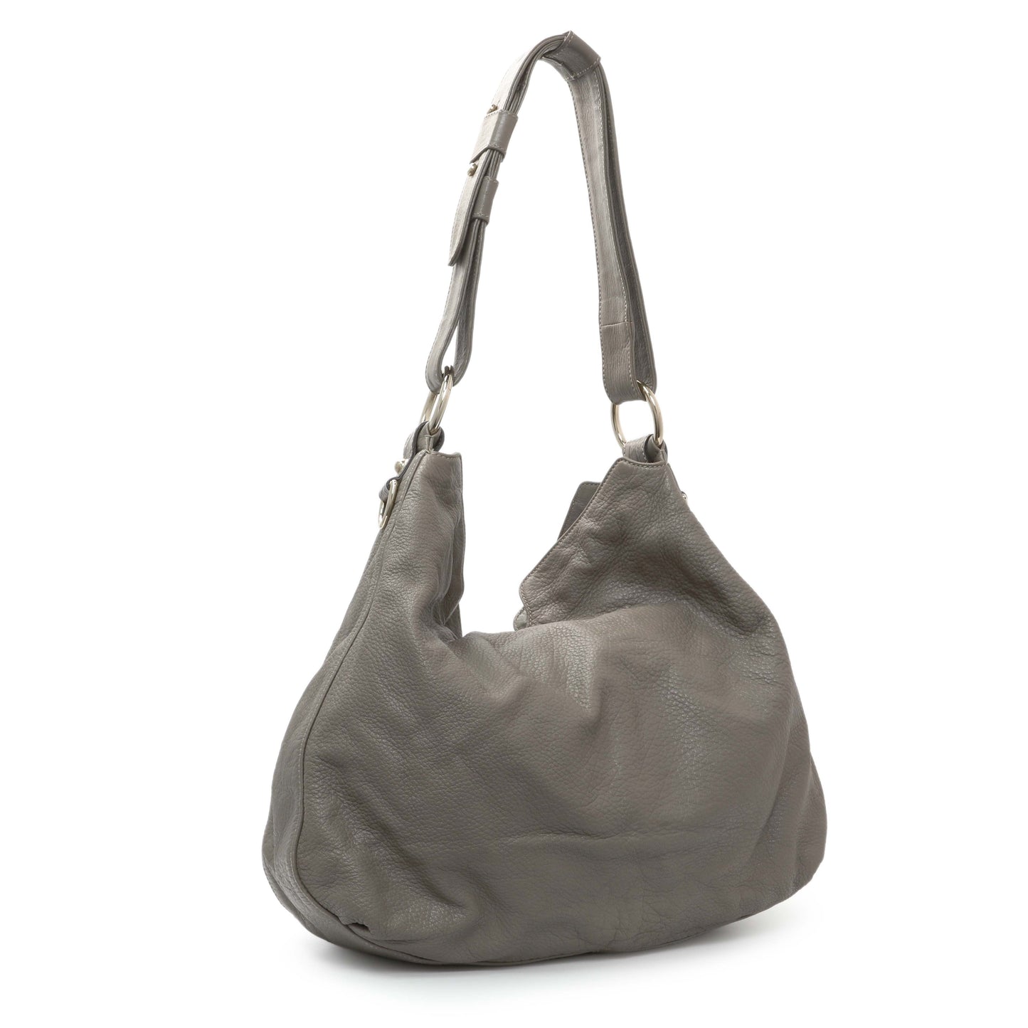 Exclusive Gucci Grey Calfskin G Wave Shoulder Bag — Side View