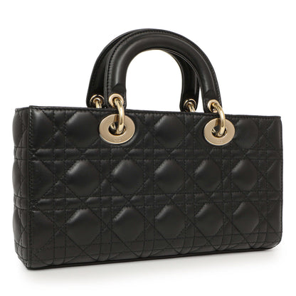 Exclusive Christian Dior Black Lambskin Cannage Medium Lady D-Joy — Side View