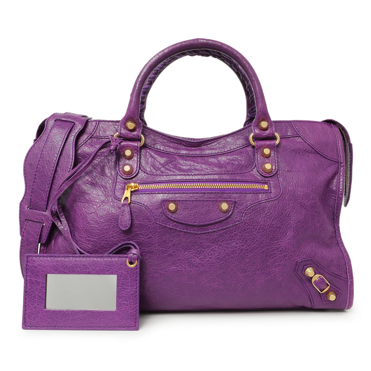 Exclusive Balenciaga Ultraviolet Agneau Giant 12 City — Front View