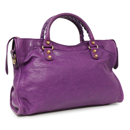 Exclusive Balenciaga Ultraviolet Agneau Giant 12 City — Side View