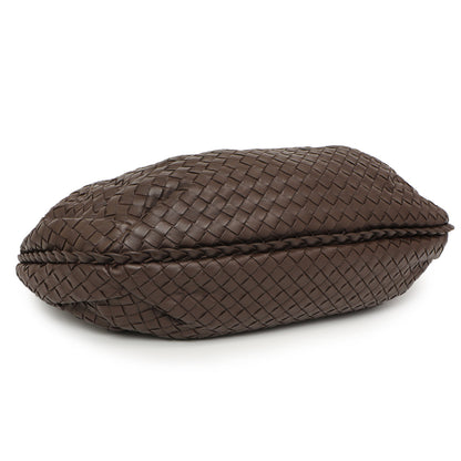 Exclusive Bottega Veneta Brown Nappa Intrecciato Medium Belly Hobo — Back View