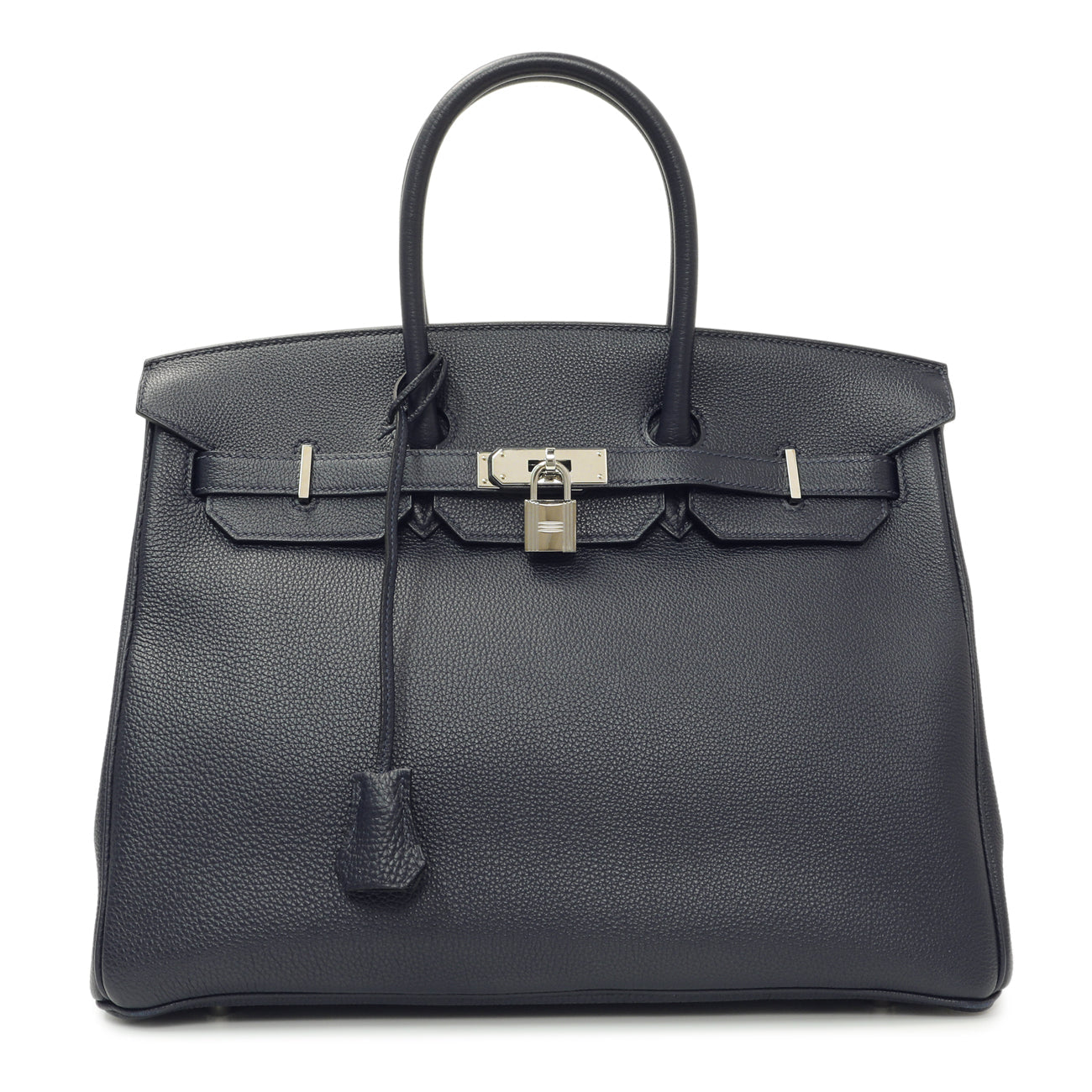 Exclusive Hermes Bleu Nuit Togo Birkin 35 — Front View