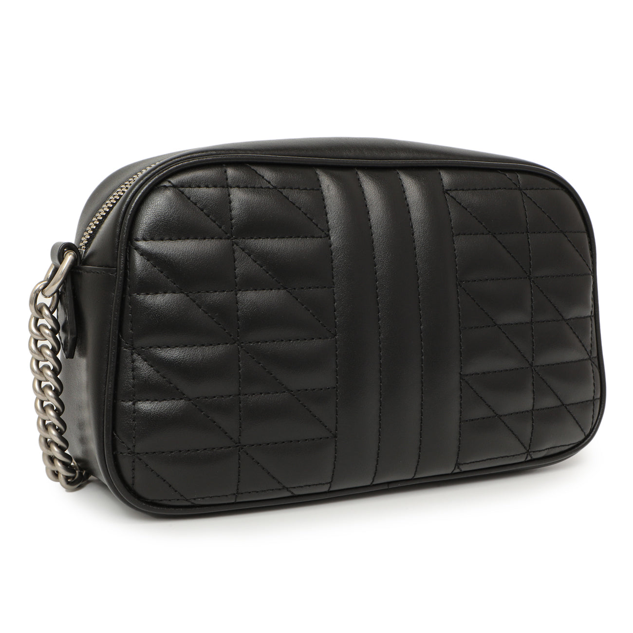 Exclusive Gucci Black Aria Matelasse Calfskin Small Marmont Shoulder Bag — Side View