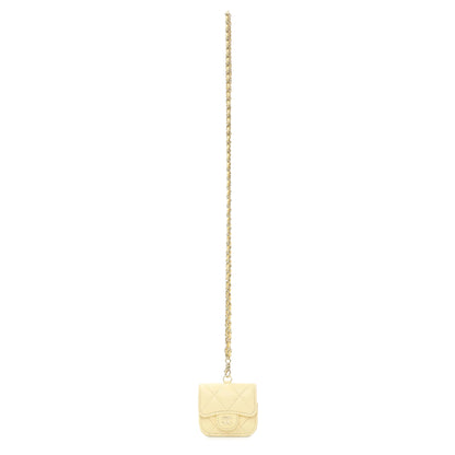 Exclusive Chanel Yellow Lambskin Airpod Pro Holder — Front View