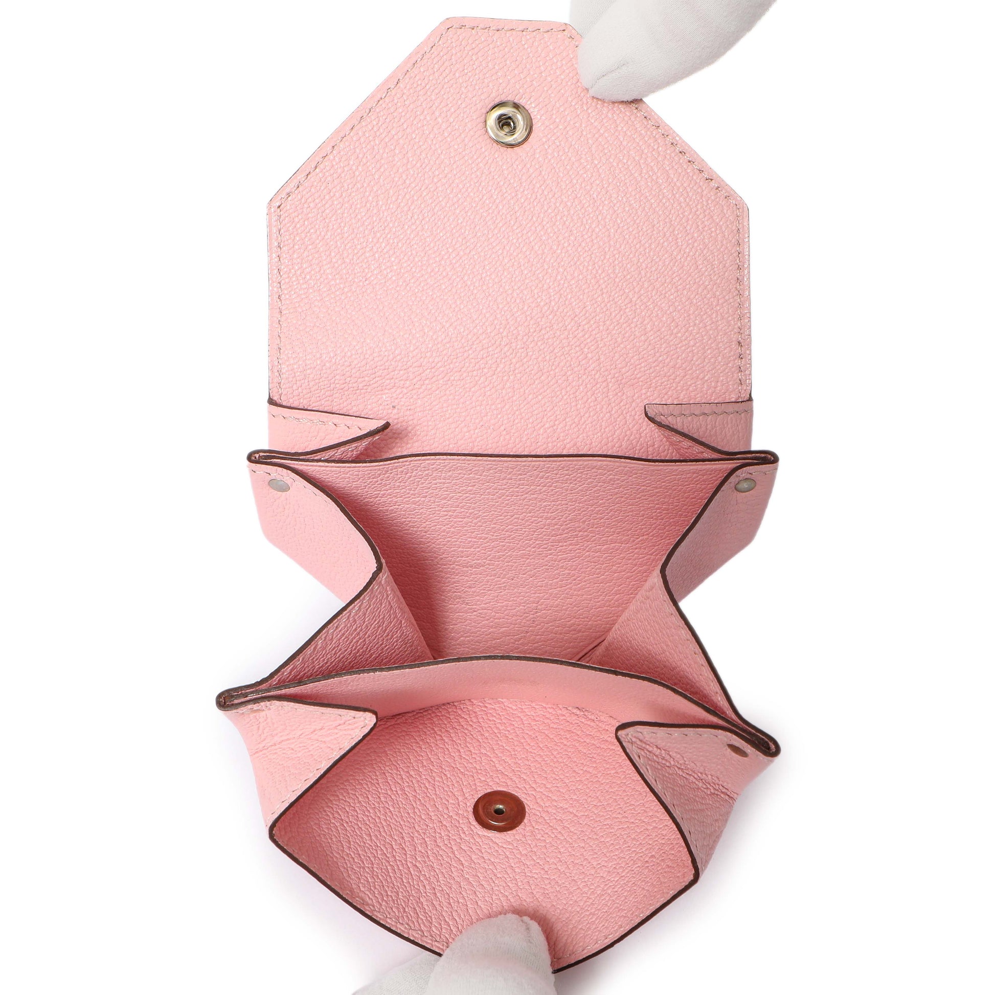 Exclusive Hermes Rose Sakura Chevre 72 Coin Purse — Top View