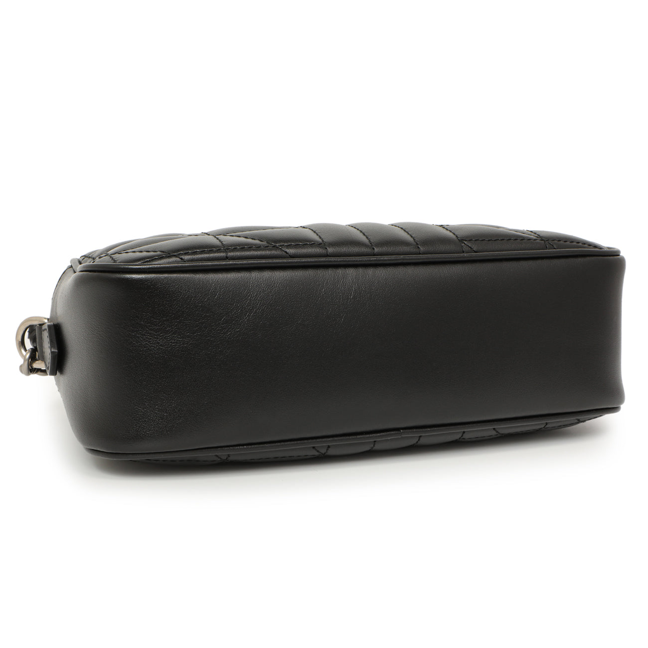Exclusive Gucci Black Aria Matelasse Calfskin Small Marmont Shoulder Bag — Back View