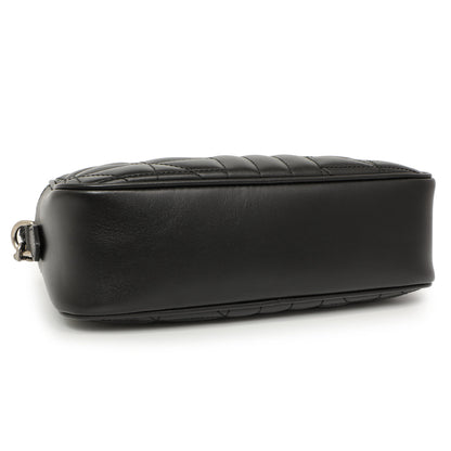 Exclusive Gucci Black Aria Matelasse Calfskin Small Marmont Shoulder Bag — Back View