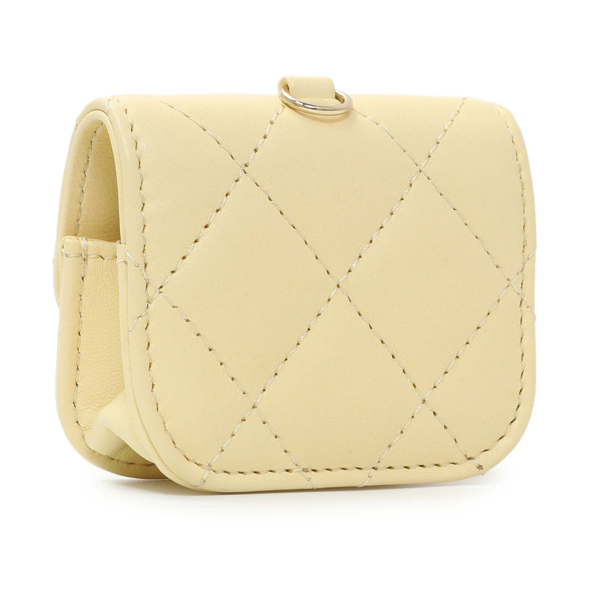 Exclusive Chanel Yellow Lambskin Airpod Pro Holder — Back View