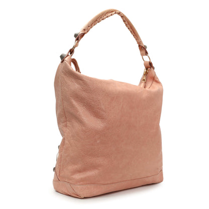 Exclusive Balenciaga Pink Agneau Giant 21 Hardware Day Hobo — Side View