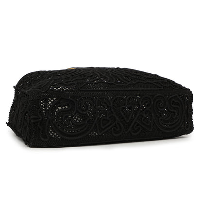 Exclusive Dolce & Gabbana Black Cordonetto Lace Tote — Back View