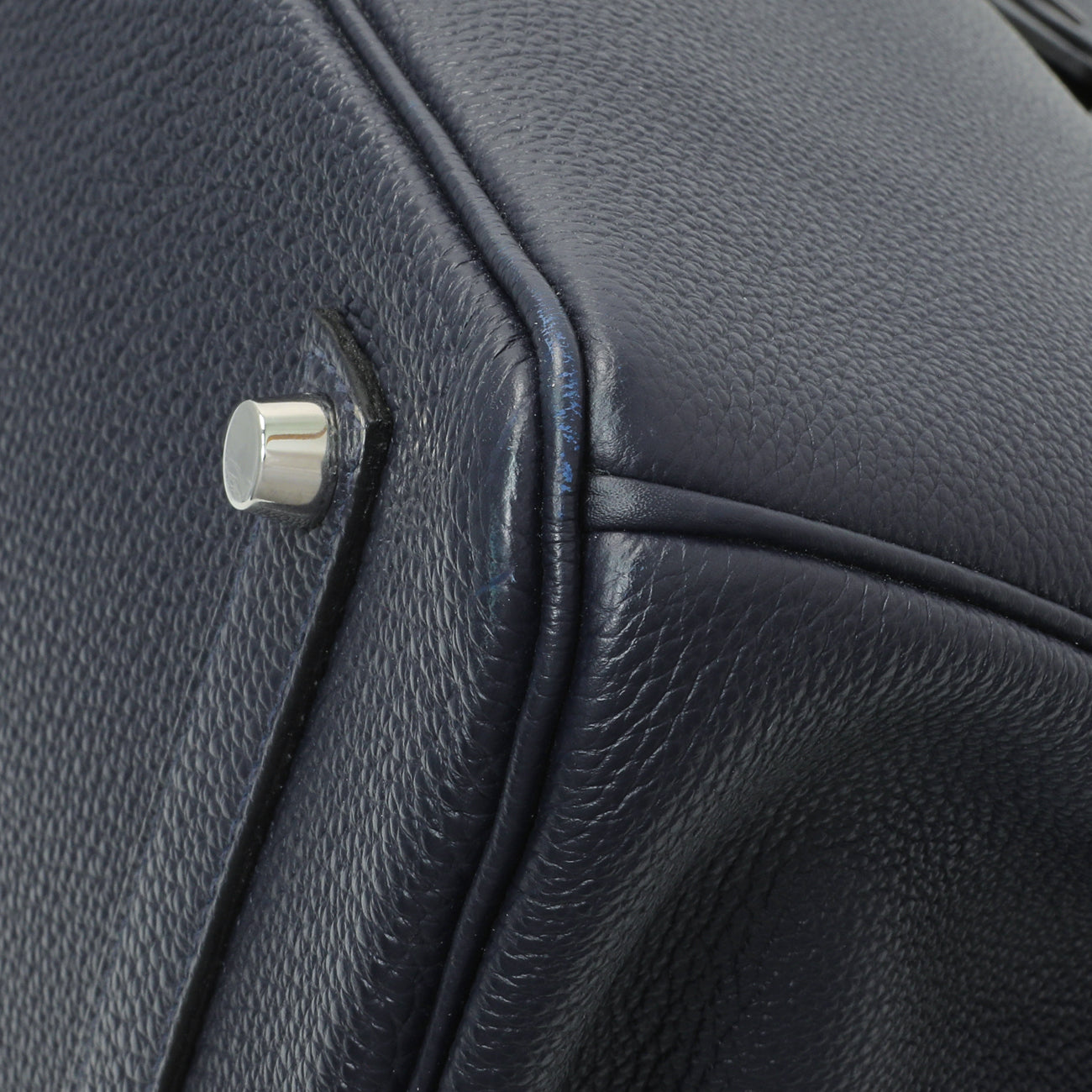 Exclusive Hermes Bleu Nuit Togo Birkin 35 — Detail View