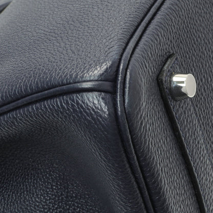 Exclusive Hermes Bleu Nuit Togo Birkin 35 — Lifestyle View