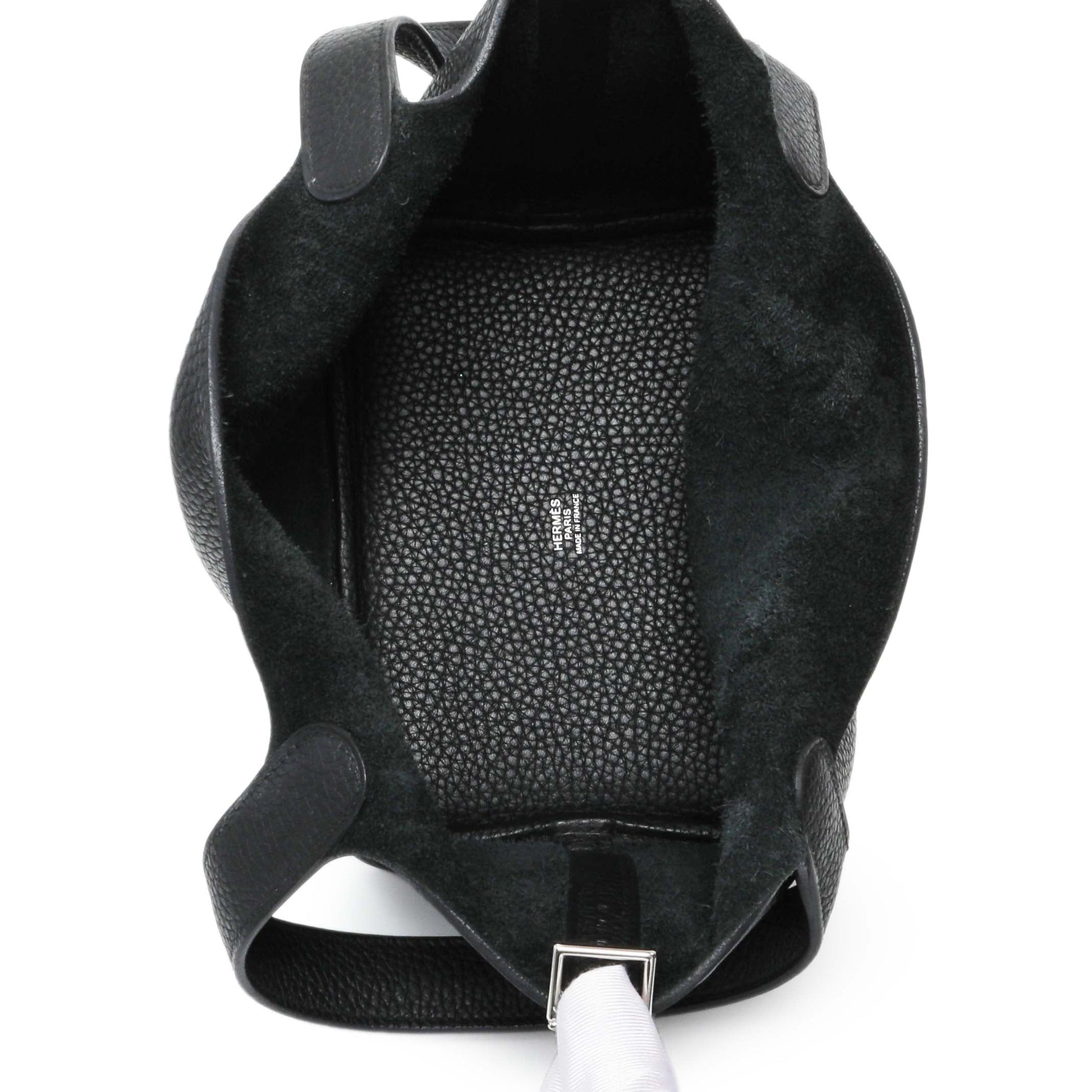 Exclusive Hermes Black Taurillon Clemence Picotin Lock 18 — Top View