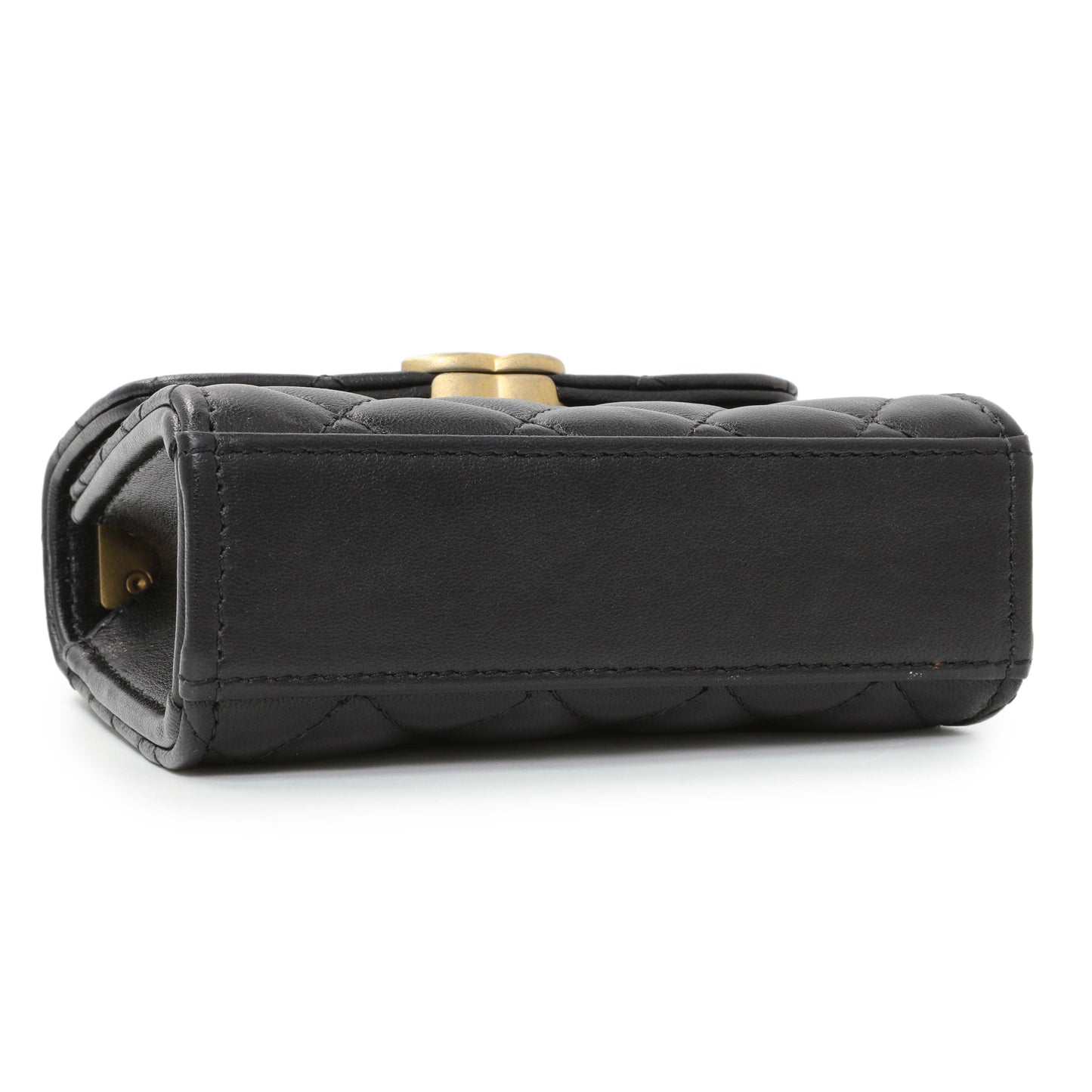 Exclusive Chanel Black Lambskin Enamel Quilted Mini Top Handle Flap — Top View