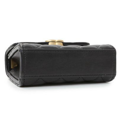 Exclusive Chanel Black Lambskin Enamel Quilted Mini Top Handle Flap — Top View