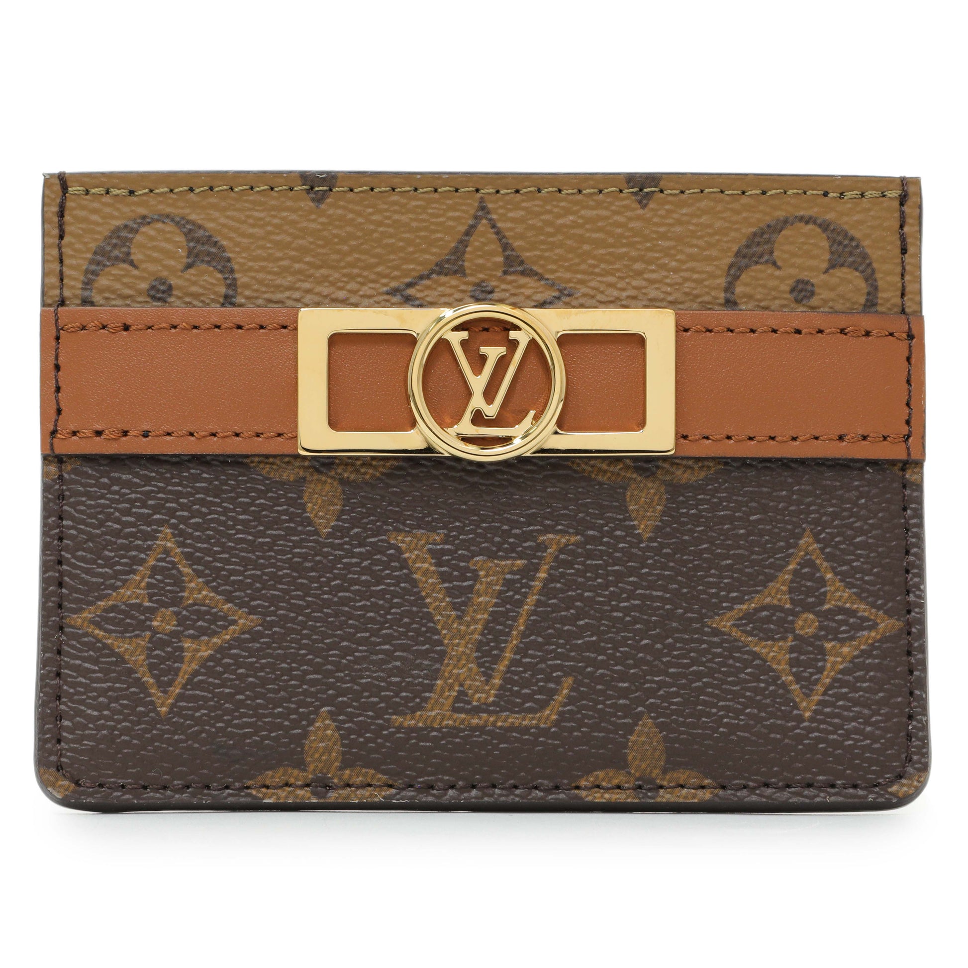 Exclusive Louis Vuitton Reverse Monogram Dauphine Card Holder — Front View