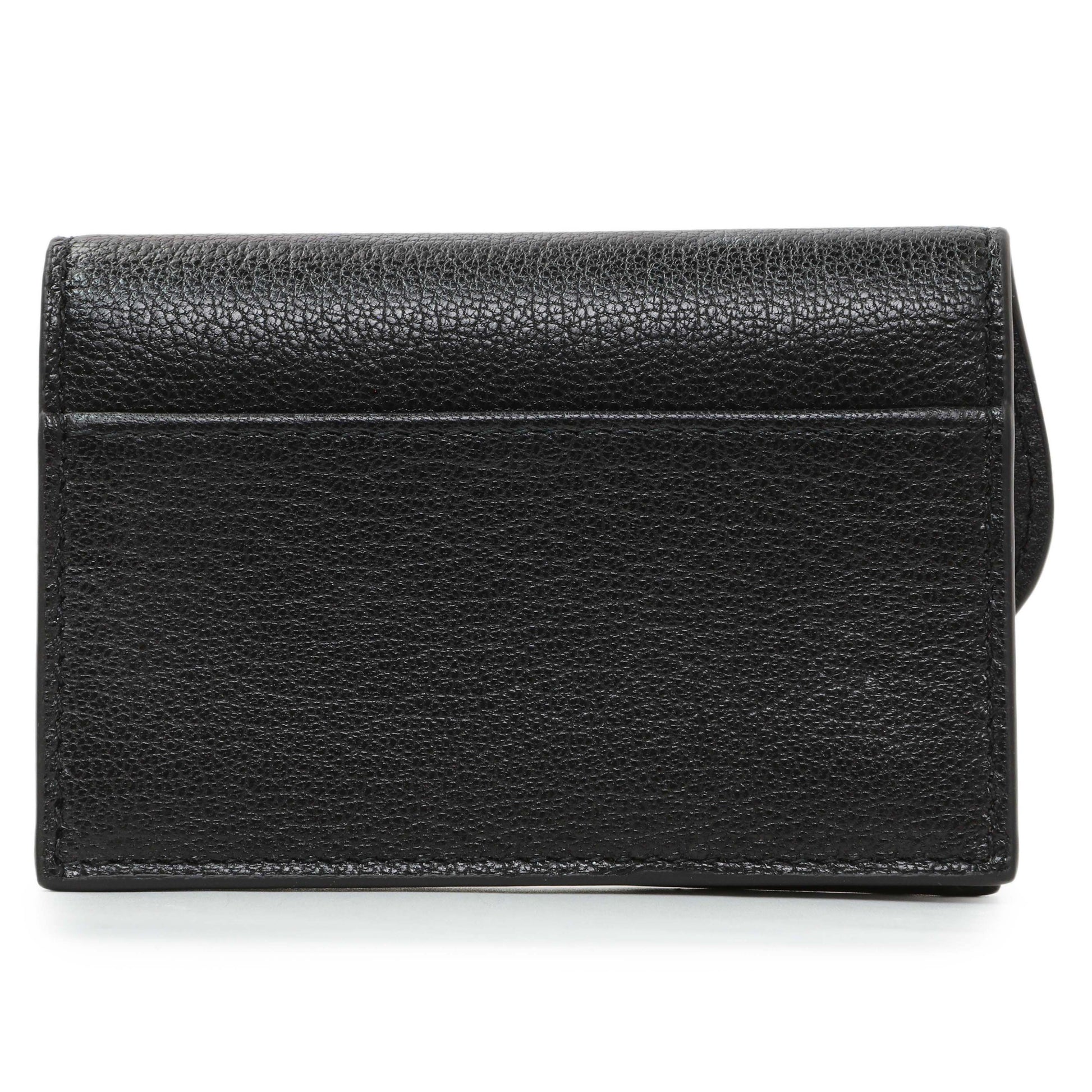 Exclusive Christian Dior Black Grained Calfskin Saddle Card Holder — Side View
