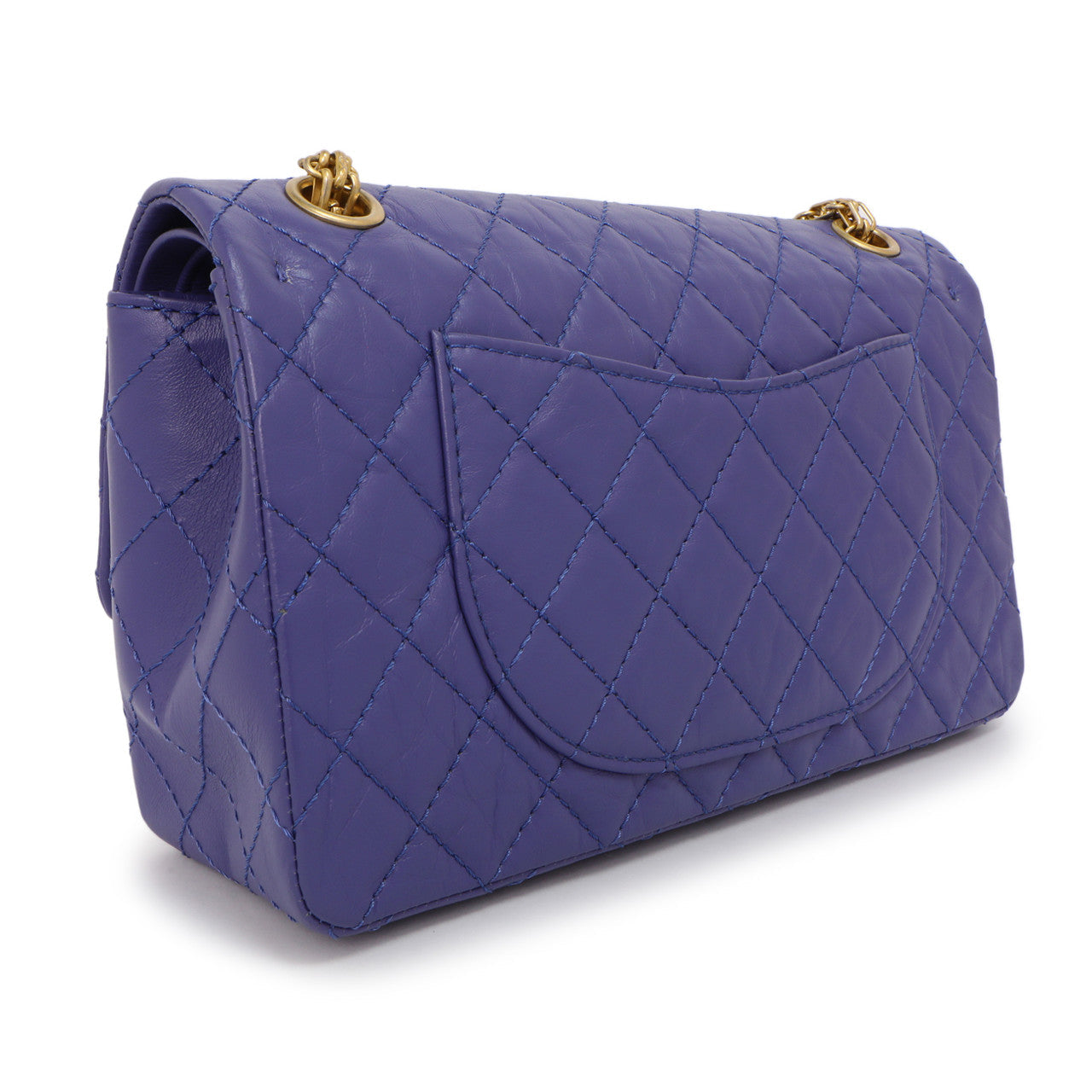 Exclusive Chanel Purple Quilted Aged Calfskin 2.55 Reissue Double Flap 225 — Side View
