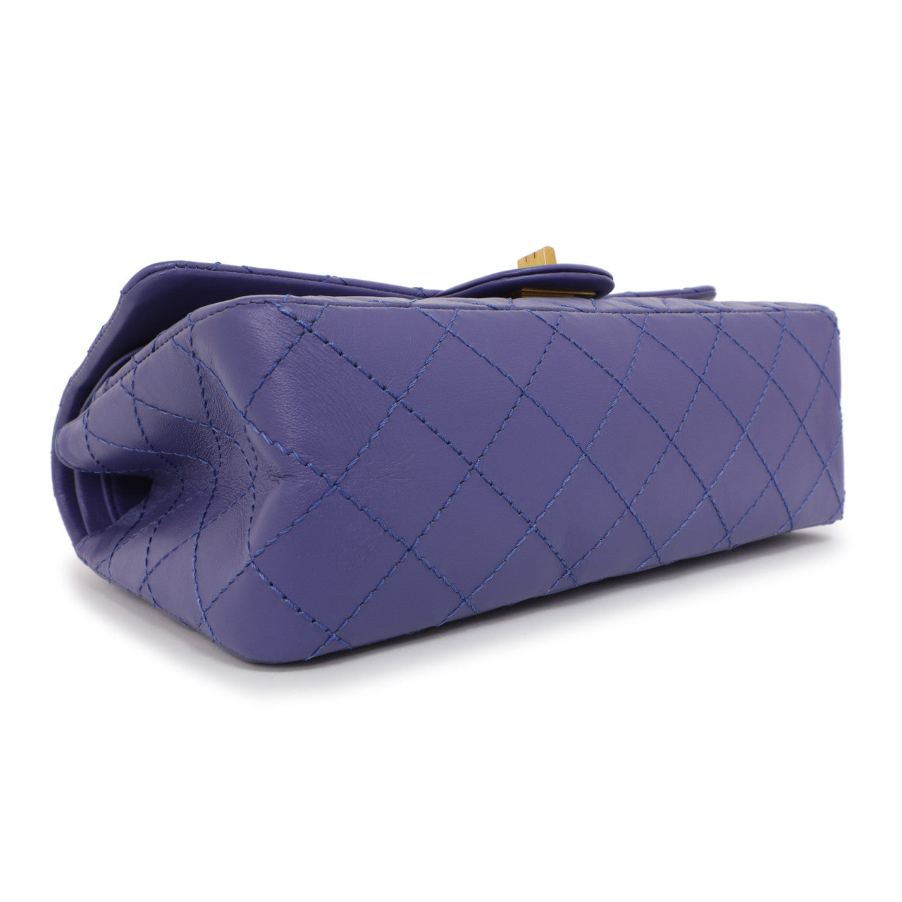 Exclusive Chanel Purple Quilted Aged Calfskin 2.55 Reissue Double Flap 225 — Back View