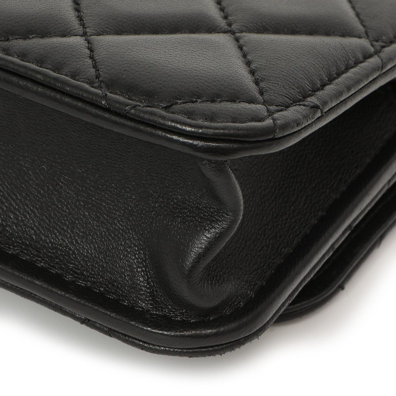 Exclusive Chanel Black Quilted Lambskin Pearl Crush Clutch with Chain — Alternate View 8