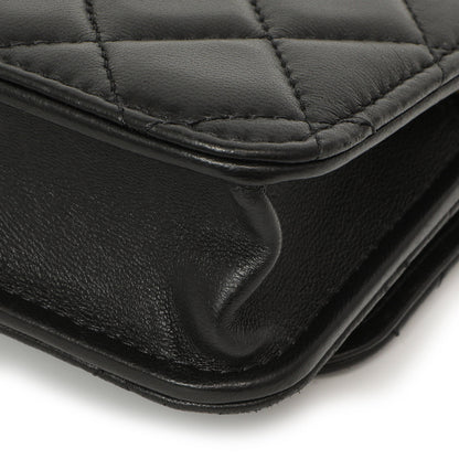 Exclusive Chanel Black Quilted Lambskin Pearl Crush Clutch with Chain — Alternate View 8