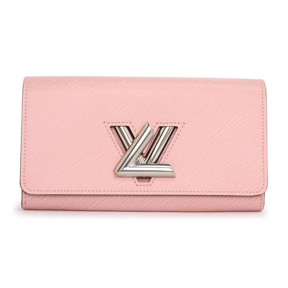Exclusive Louis Vuitton Rose Ballerine Epi Twist Wallet — Front View