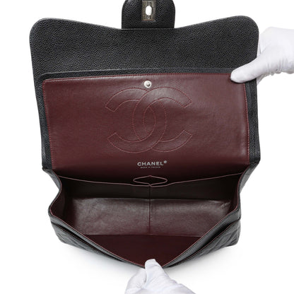 Exclusive Chanel Black Caviar Jumbo Classic Double Flap — Alternate View 8