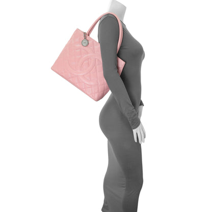 Exclusive Chanel Pink Quilted Caviar Medallion Tote — Alternate View 13