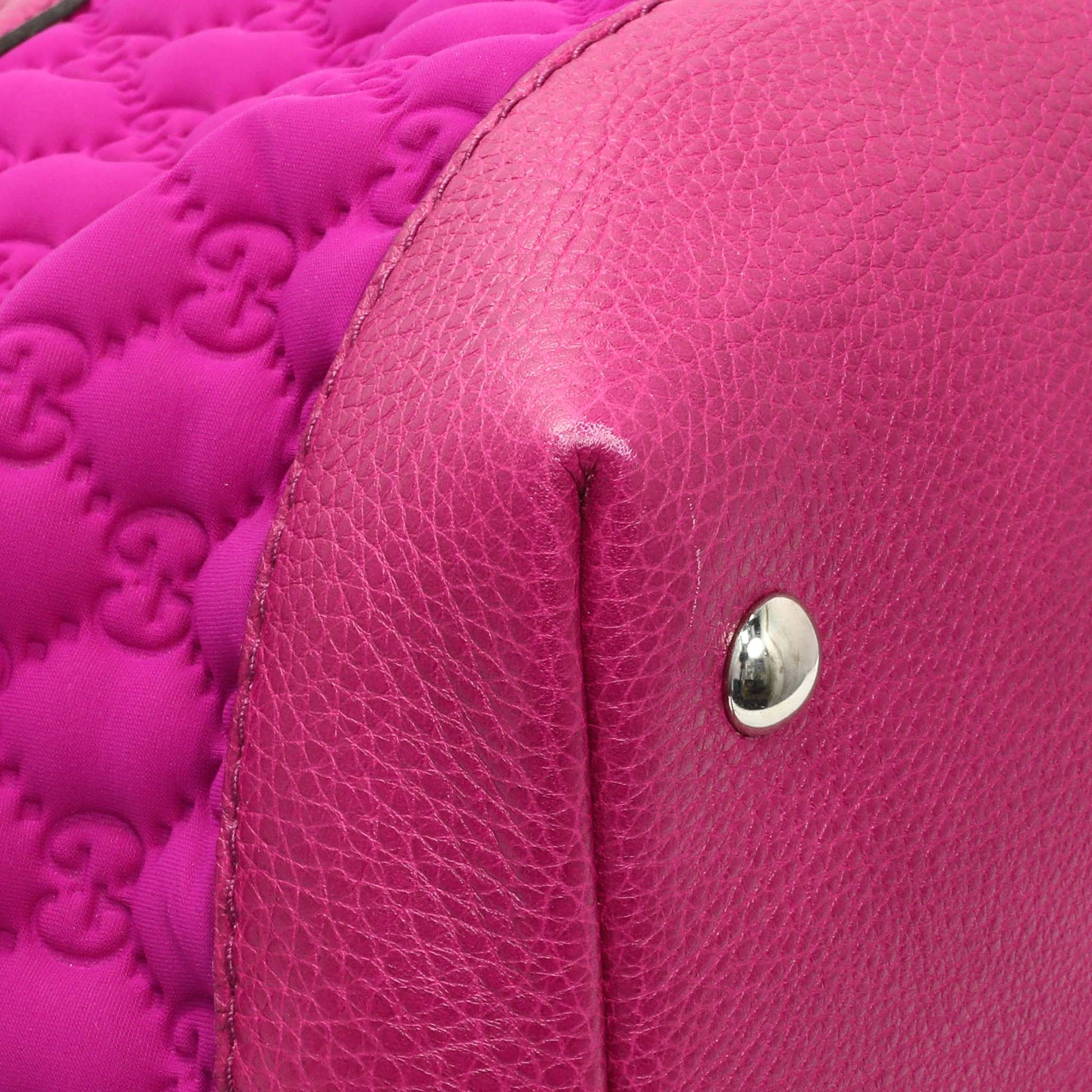 Exclusive Gucci Fuchsia Guccissima Neoprene Techno Tote — Top View