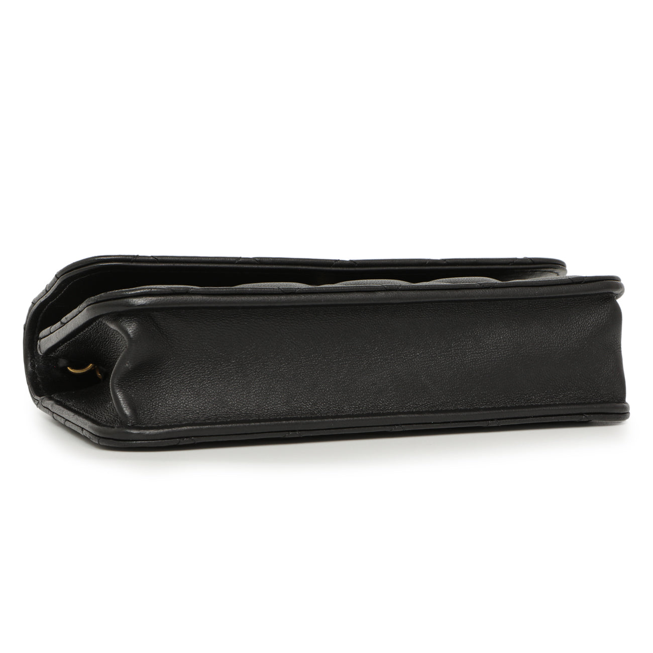 Exclusive Chanel Black Quilted Lambskin Pearl Crush Clutch with Chain — Top View