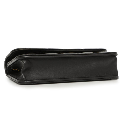 Exclusive Chanel Black Quilted Lambskin Pearl Crush Clutch with Chain — Top View