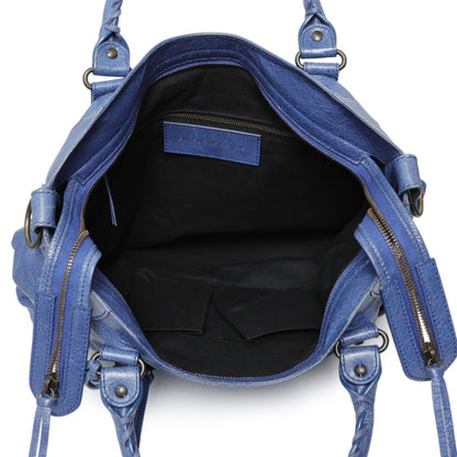 Exclusive Balenciaga Blue Agneau Classic Hardware Velo — Alternate View 8