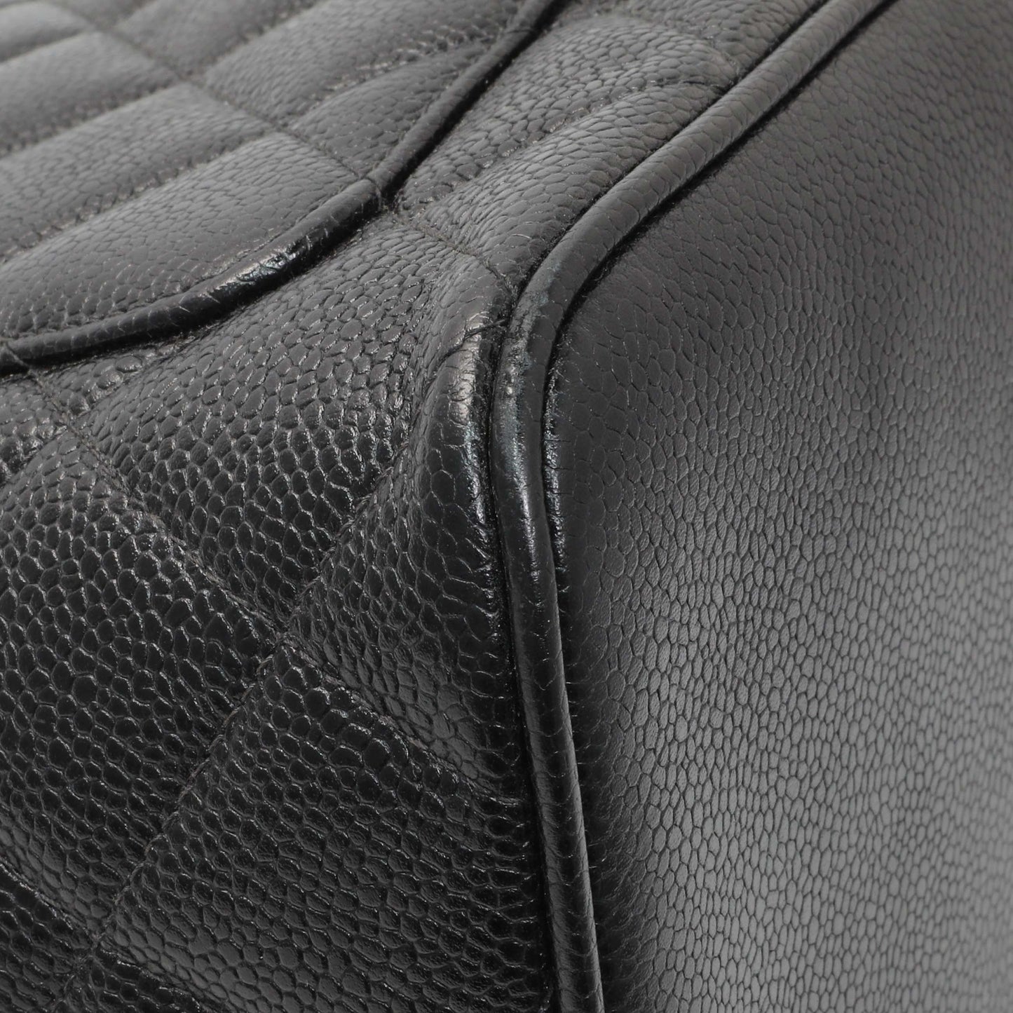 Exclusive Chanel Black Quilted Caviar Medallion Tote — Lifestyle View