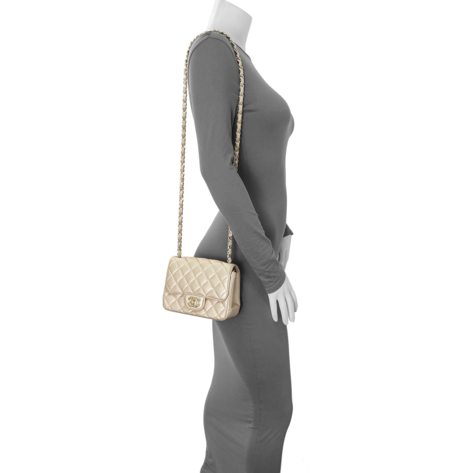 Exclusive Chanel Metallic Quilted Mini Square Flap — Alternate View 14