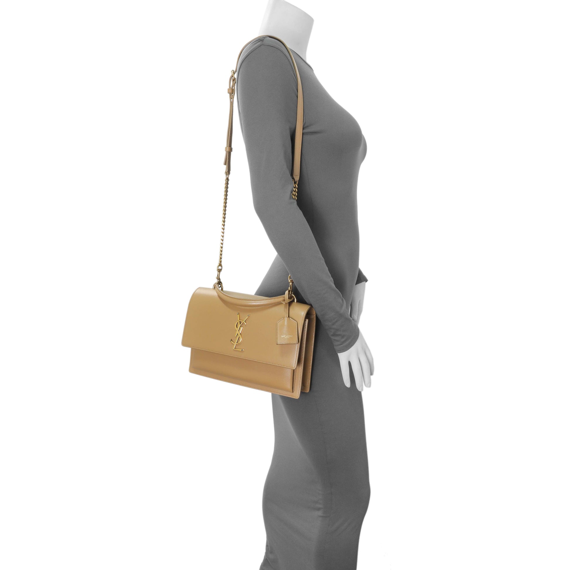 Exclusive Saint Laurent Beige Sunset Top Handle Bag — Alternate View 11