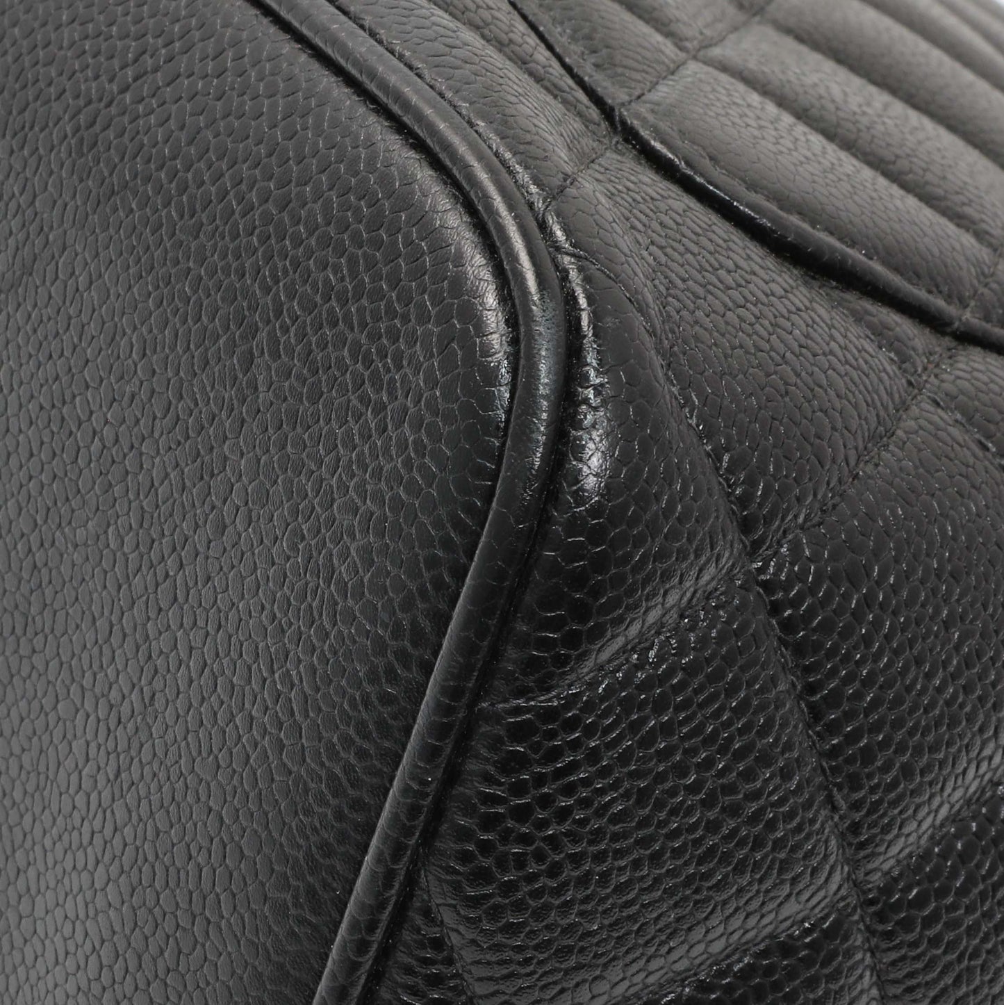 Exclusive Chanel Black Quilted Caviar Medallion Tote — Alternate View 7
