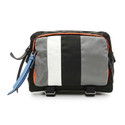 Exclusive Prada Black Tessuto Nylon Messenger — Side View