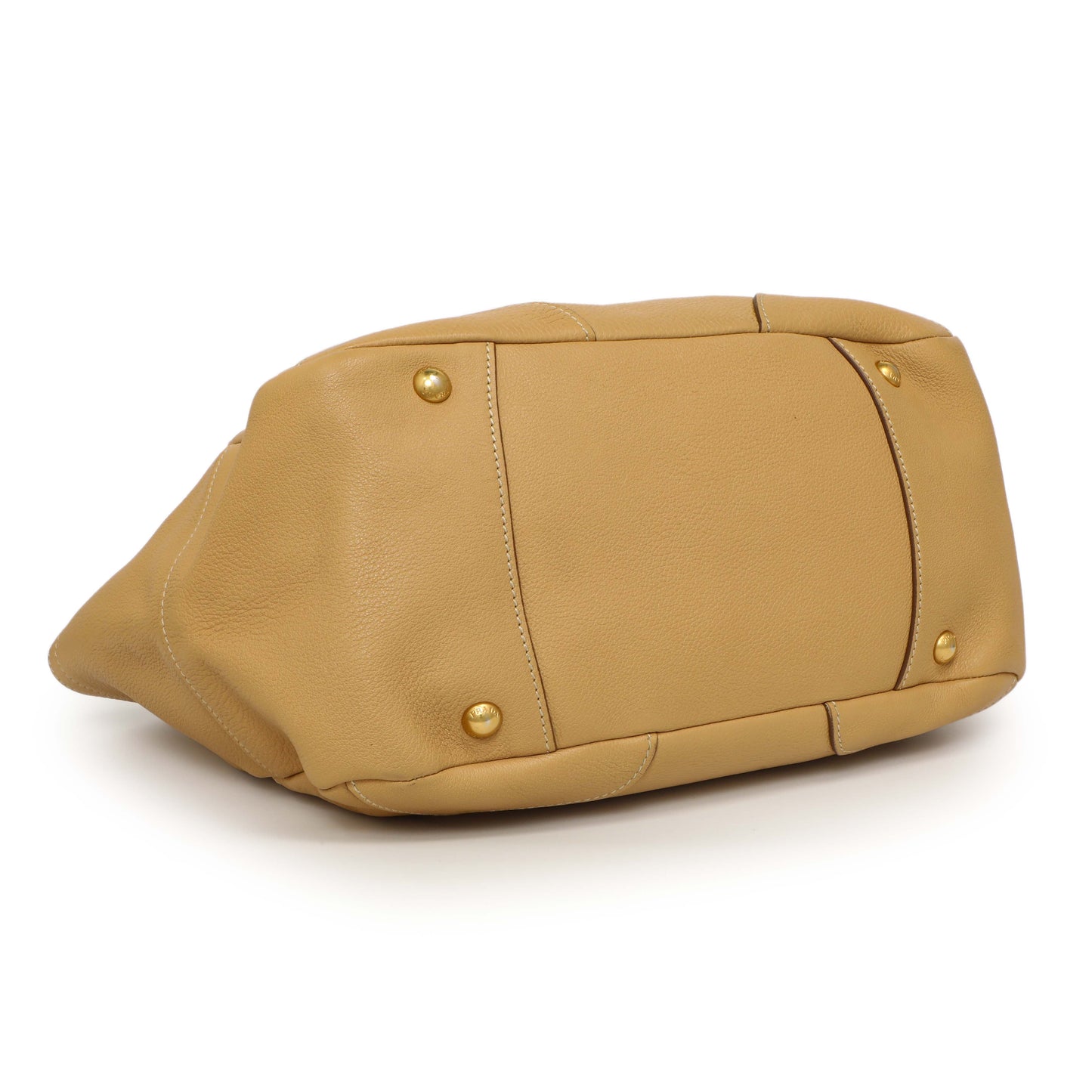 Exclusive Prada Beige Vitello Daino Shoulder Bag — Back View