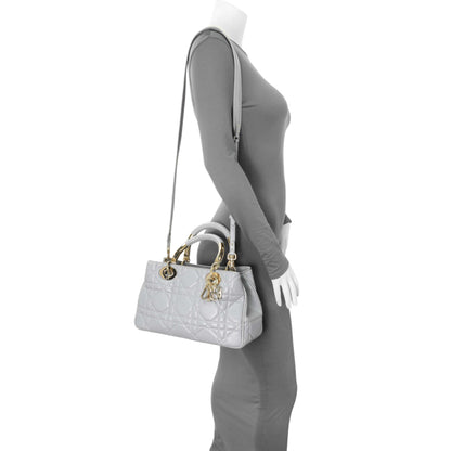Exclusive Christian Dior Grey Calfskin Cannage Medium The Lady 95.22 — Alternate View 7