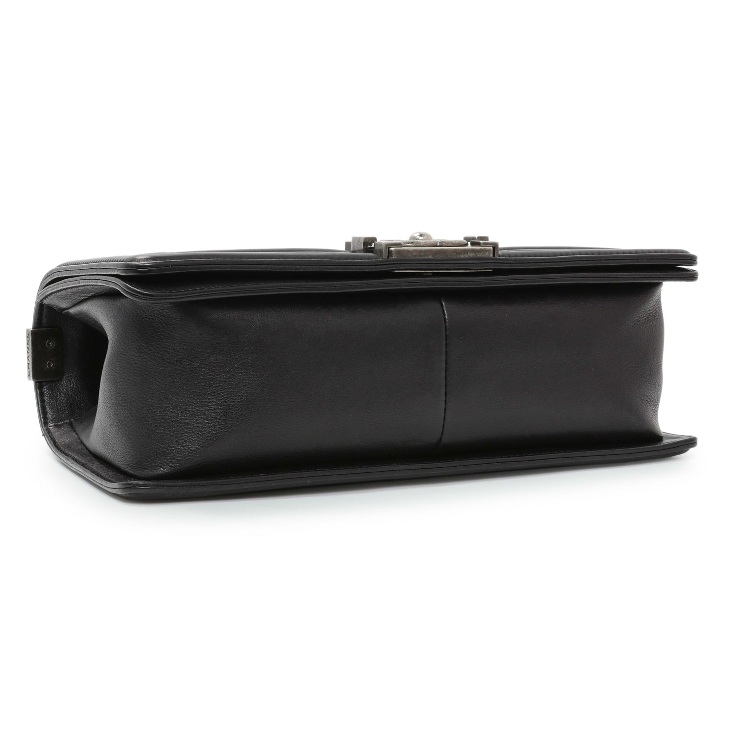 Exclusive Chanel Black Quilted Calfskin Medium Boy Flap — Top View